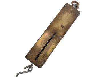 Vintage Detecto Scales No. 4100 1-100lbs Brass Hanging Spring Balance Scale NY