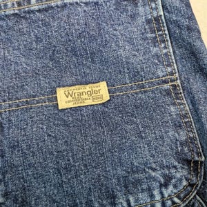 Vtg 90s Wrangler Hero Carpenter Jeans Men's 38x30 Dark Wash Relaxed Fit Workwear image 5