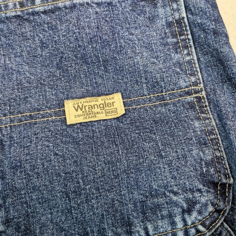 Vtg 90s Wrangler Hero Carpenter Jeans Men's 38x30 Dark Wash Relaxed Fit Workwear image 5
