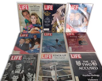 Set of 9 1968 Life Magazines: Nixon, Paul Newman, Kosygin, RFK, James Earl Ray