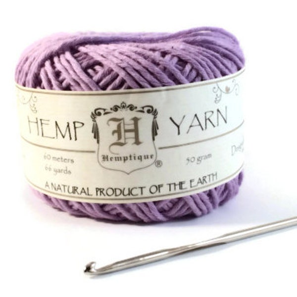 Hemp Yarn, Lavender Cotton Hemp Yarn, Organic Cotton Hemp, Soft Hemp, Knitting Hemp Yarn