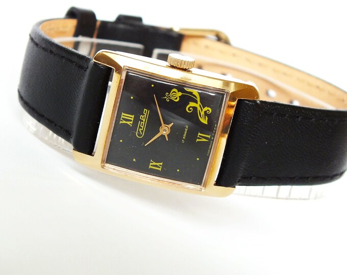 black face womens watch