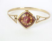 Unique Ladies Watch Slava Glory 17 Jewels. Vintage Women's Bangle Bracelet Watch. Gold Plated Watch Bracelet For Woman. Gift For Her.