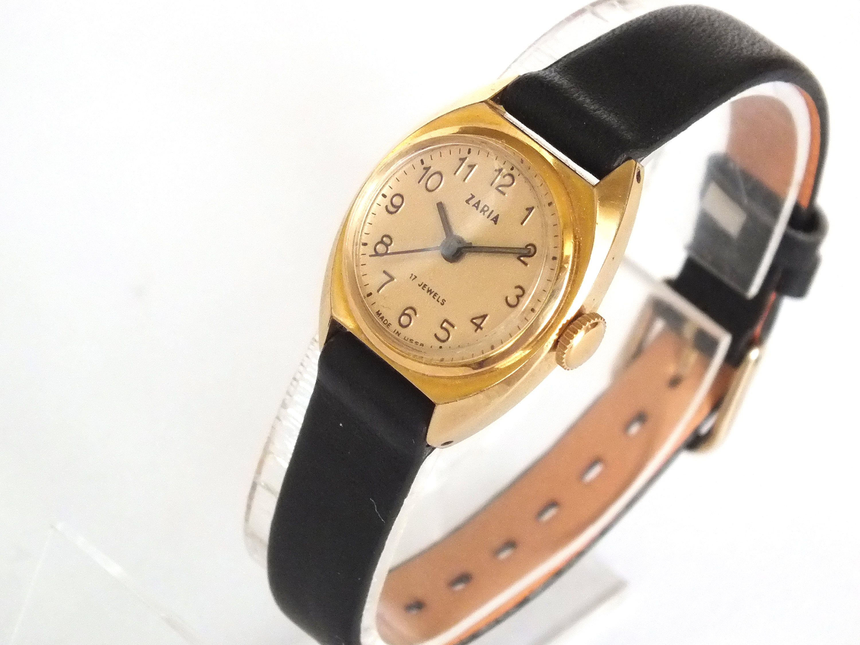 Woman Watch Zaria 17 Jewels. Vintage Gold Plated Soviet Watch