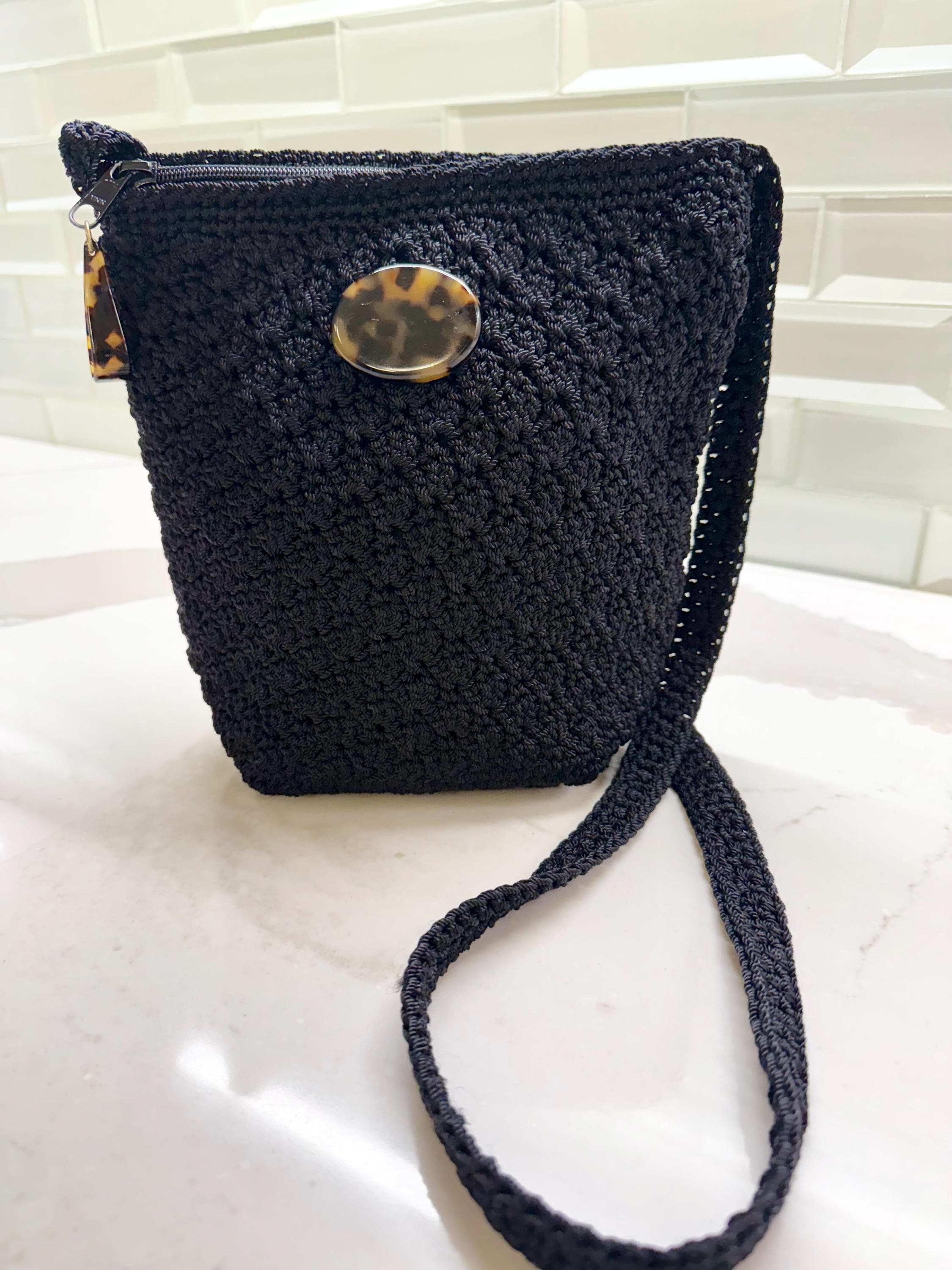 Vintage Christian Livingston black woven backpack/ bag Christian Livingston Collection Crochet Small Purse.about 6  main image 2