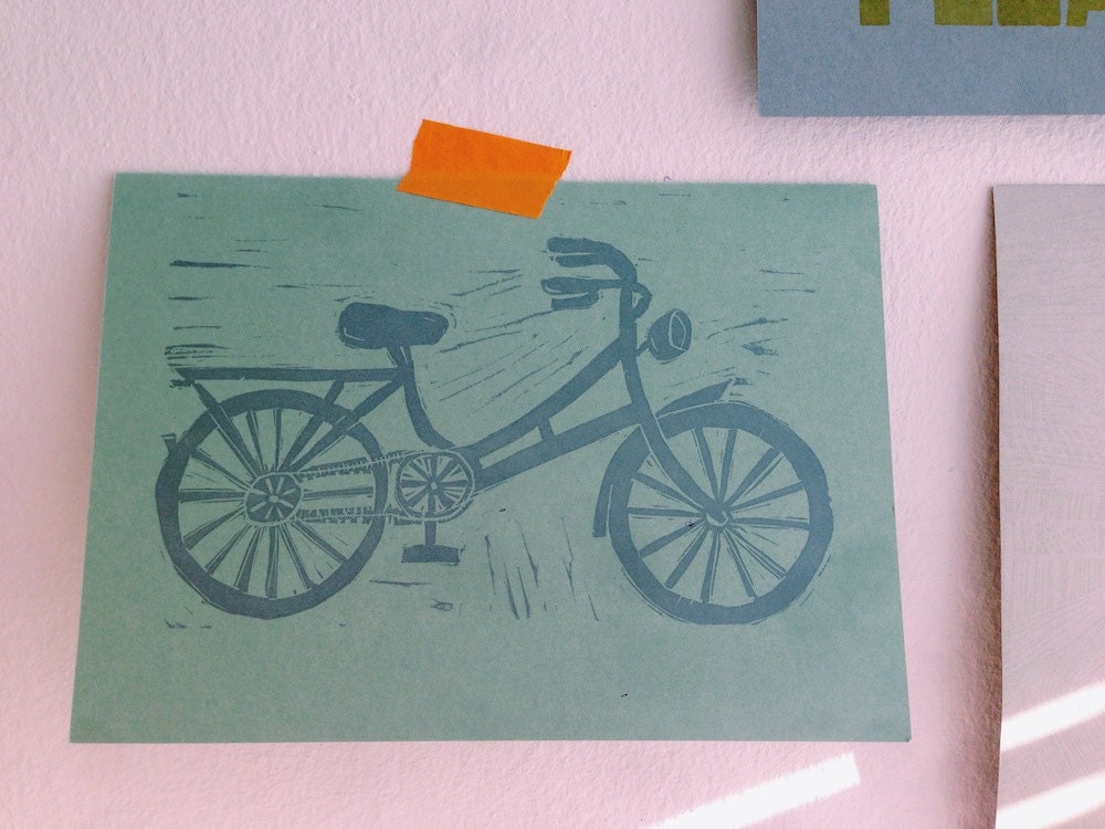 Bicycle Greeting Card blank inside Etsy