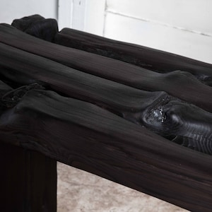 Yakisugi Bench Wabi-Sabi Organic Modern Vintage Wood