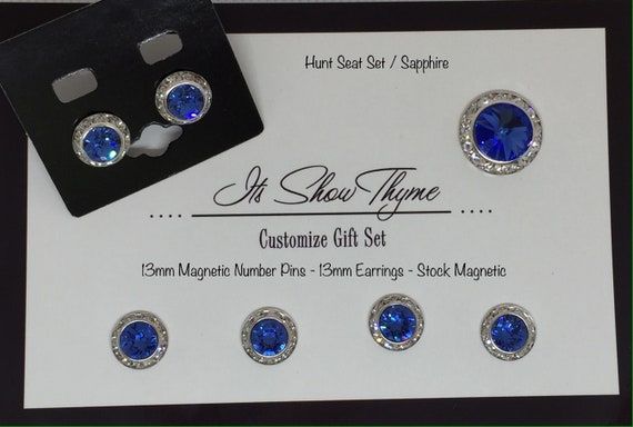 13mm Sapphire Horse Show Competition Earring
