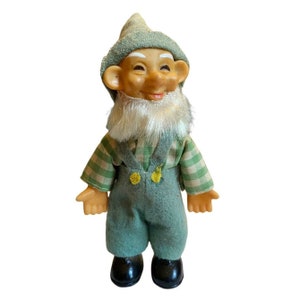 Creepy Gnome Troll Plastic Vintage Movable Arms and Head Halloween Plant Sitter Halloween