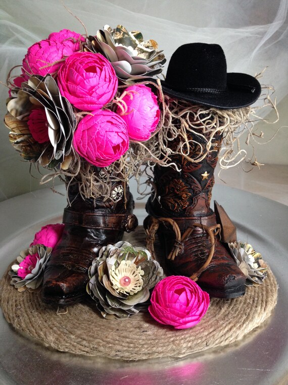 Rustic Country Style Cake Topper Paper Flower Country Wedding Etsy