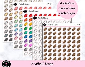 FOOTBALL icons planner stickers | school sports stickers, game, practice, football