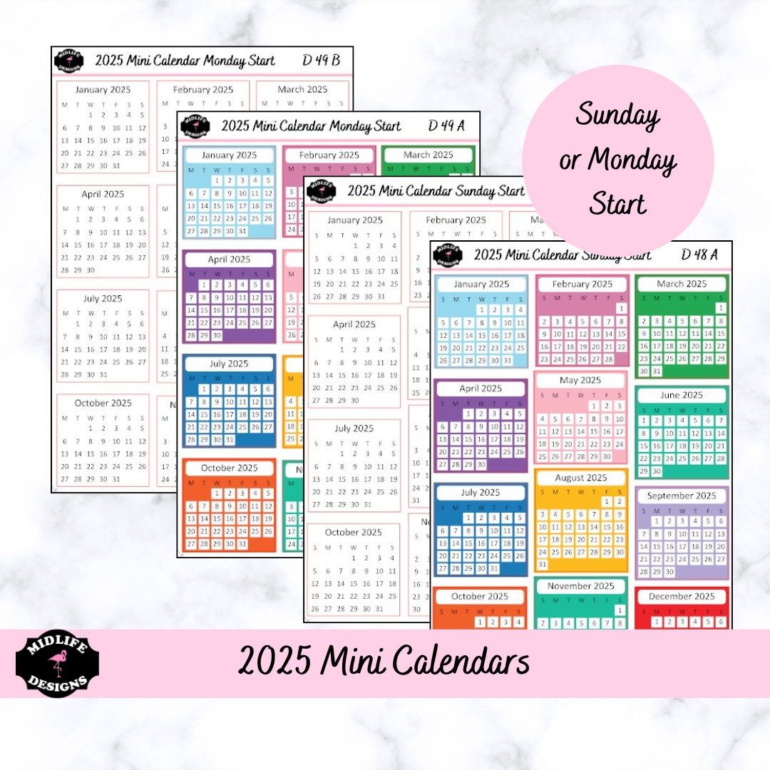 2025 MINI CALENDAR PLANNER Stickers 2025 Calendar Stickers, 2025