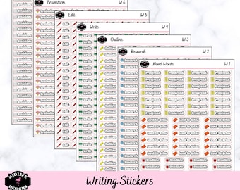 NOVEL WRITING sticker kit| novel writing planner stickers, deadline stickers, beta readers stickers, proofread stickers, publish stickers.