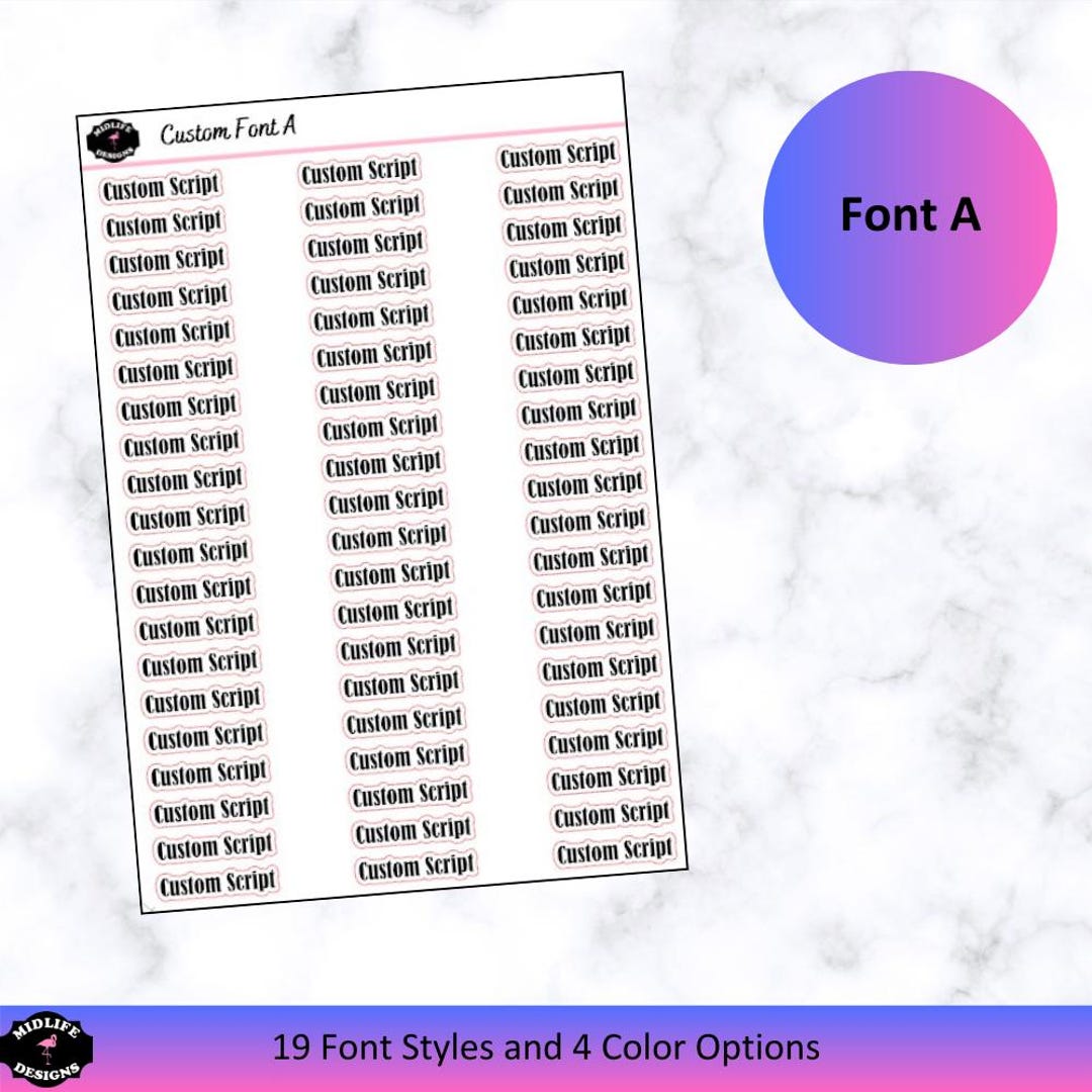 CUSTOM SCRIPT Stickers, Custom Planner Stickers, Customize Your ...