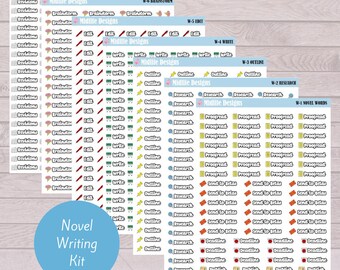 writing book planner NOVEL WRITING sticker kit, novel writing planner stickers, deadline stickers, beta readers stickers, proofread stickers, publish stickers.