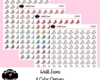 WALKING icon planner stickers for self care, shoe icons for your planner