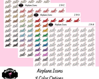 AIRPLANE ICON planner stickers, airplane stickers, plane trip stickers, business trip stickers, vacation stickers, plane ride