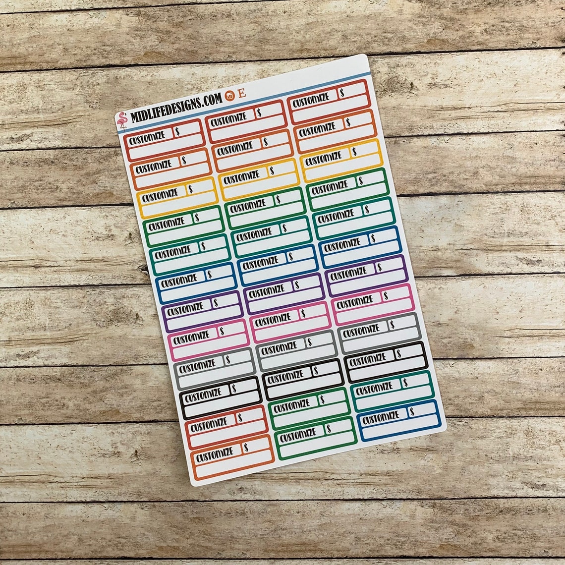Budget Planner Stickers Blank Budget Stickers Customizable | Etsy