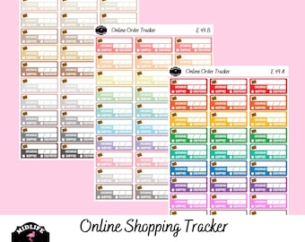 ONLINE SHOPPING order tracking stickers, planner stickers for package delivery. order tracking stickers, online shopping trackers, shopping