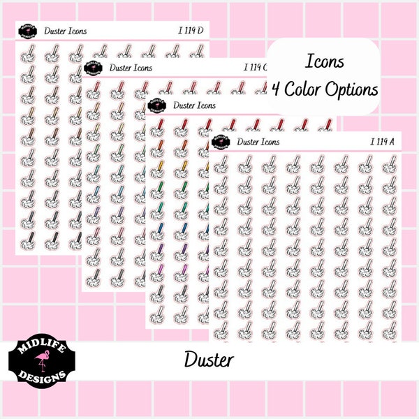 DUSTER ICONS | duster icon stickers, cleaning icons, house cleaning stickers, planner stickers, dusting icons, chore stickers