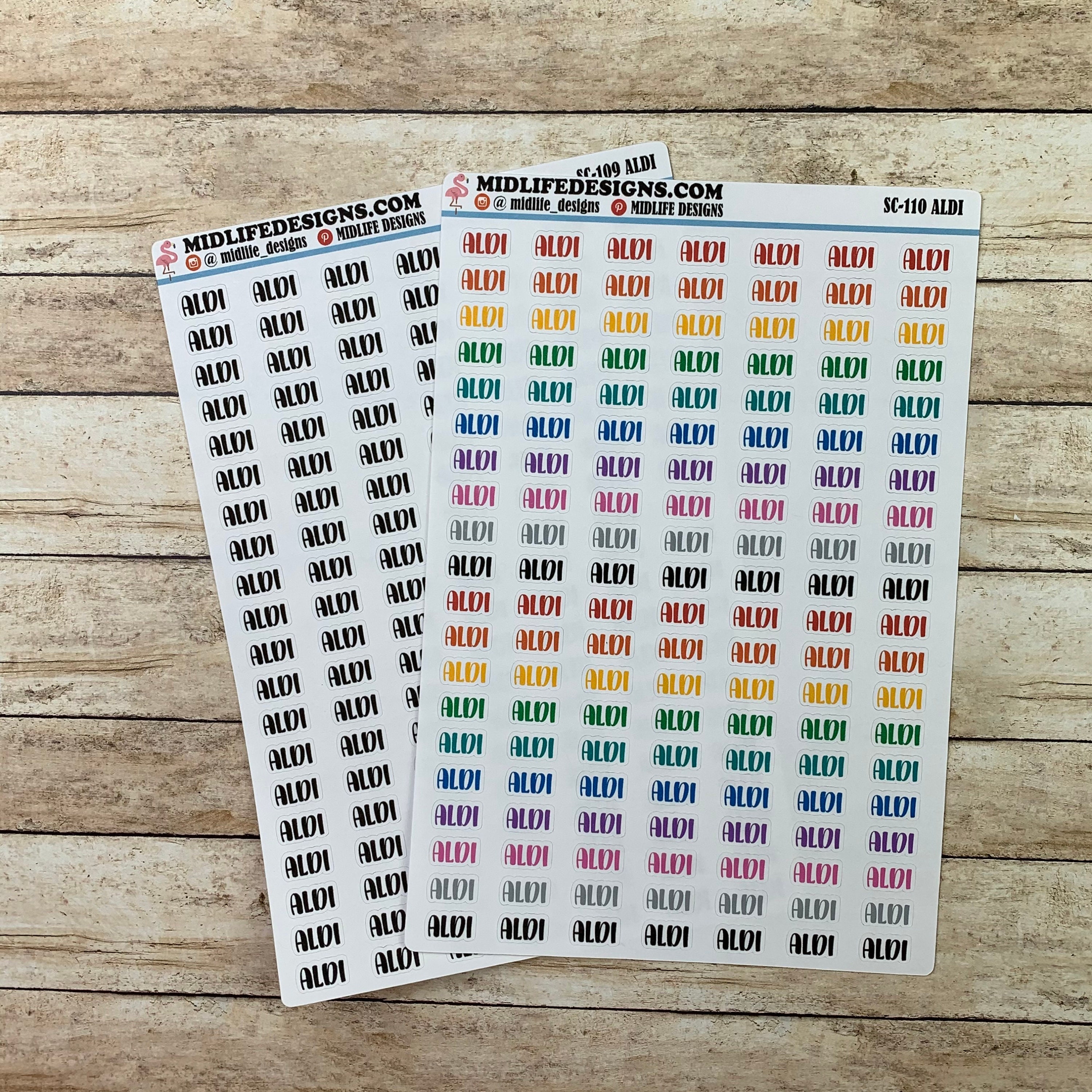 Aldi planner stickers Aldi grocery stickers Aldi shopping Etsy