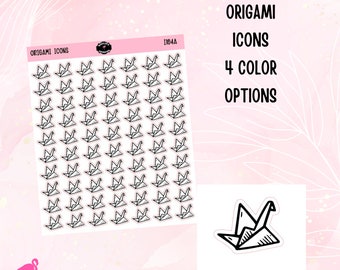 ORIGAMI ICONS | origami icon stickers, planner stickers, craft stickers, decorative stickers, crafting stickers