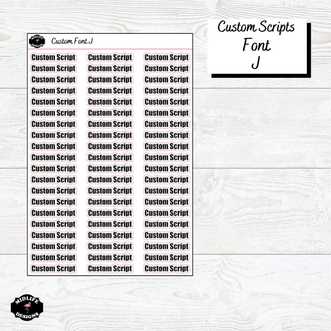 CUSTOM SCRIPT Stickers, Custom Planner Stickers, Customize Your ...