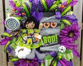 Halloween Wreath, Halloween Witch Wreath, Halloween Mesh Wreath, Purple Halloween Wreath, Halloween Decorations, Witch Wreath, Halloween