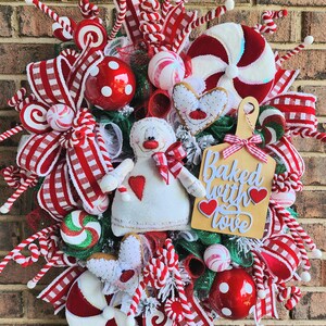 Gingerbread Man Christmas Front Door Wreath, Candyland Christmas Wreath ...