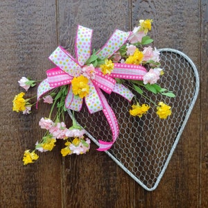 Mothers Day floral Metal Heart Door Hanger, Mothers day gift, Wedding gift, Farmhouse Spring Door decoration, Summer Heart Front Door Hanger image 2