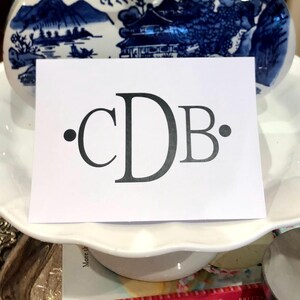 Block initial notes, monogram notes, monogram stationery, personalized stationery, stationary, personalized notes, notes with initials