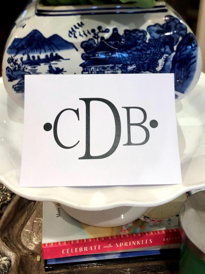 Block initial notes, monogram notes, monogram stationery, personalized stationery, stationary, personalized notes, notes with initials image 1