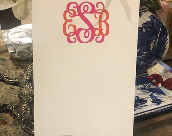 Simple script note pad, monogrammed note pad, monogrammed notes, monogrammed pallet, personalized note pads, personalized note pad,
