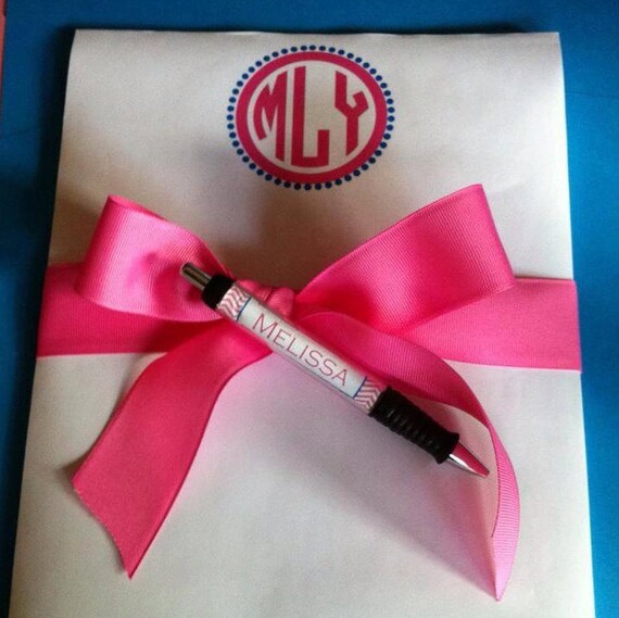 Monogrammed notepad Preppy personalized notepad notepad Etsy