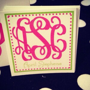 Monogrammed gift card enclosures. Monogrammed gift tags, personalized gift tags, monogrammed tags, gift card enclosures, personalized cards, bild 2