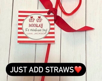Valentine Stickers, Valetines Tags Valentines goody bags Valentine's tags, heart stickers, Valetines Day tag, Valentine straw tag