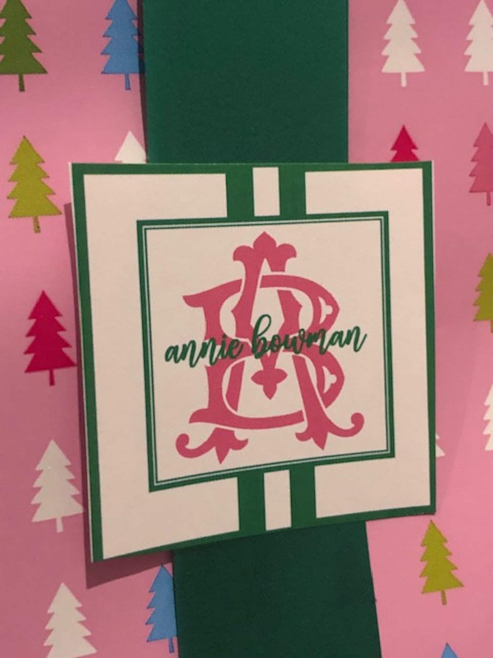 Monogrammed Gift Card Enclosures. Monogrammed Gift Tags Etsy