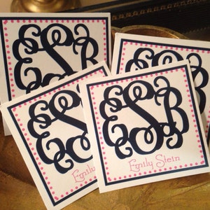 Monogrammed gift card enclosures. Monogrammed gift tags, personalized gift tags, monogrammed tags, gift card enclosures, personalized cards, bild 1
