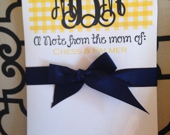 Mommy Note pads, Gingham note pad, from the mom of, Mommy  Notepads, from the mother of,