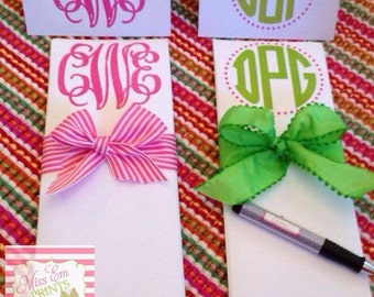 Simple script notepad and matching stationery monogrammed notepad monogrammed notes personalized note pads, personalized stationary gift set