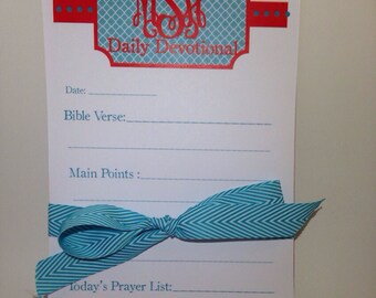 Notepad, Note pad, Monogrammed notepad, monogram,Daily Devotional Notepads, Prayer notepads, prayer notes, prayer list, devotional notepad,