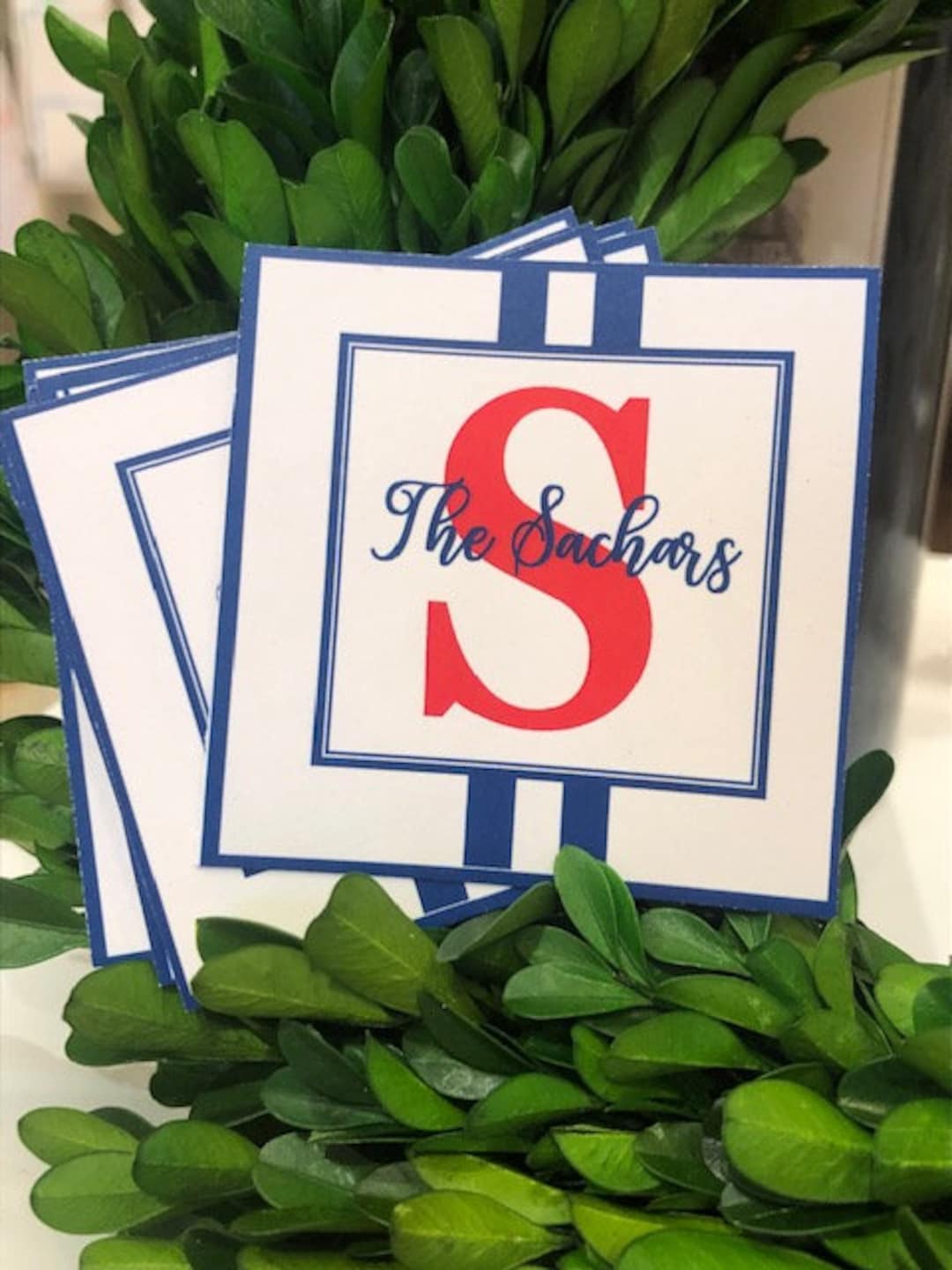 Monogrammed Gift Card Enclosures, Personalized Labels, Monogrammed Gift