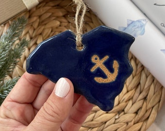 South Carolina Anchor Ornament nautical coastal Christmas