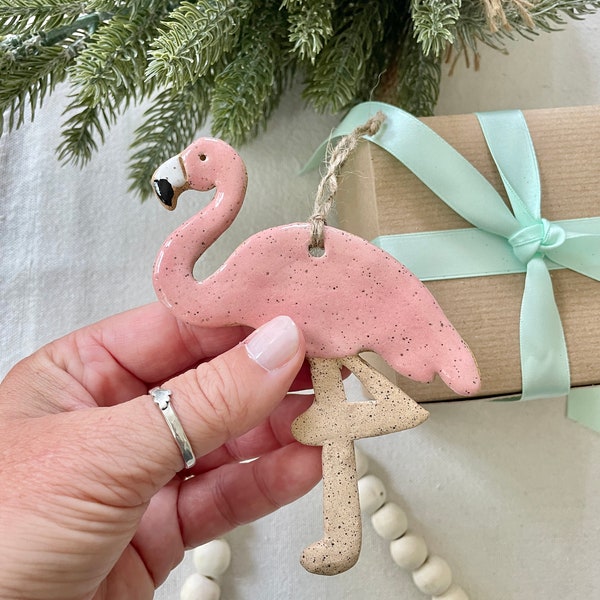 Flamingo Ornaments  pink tropical bird Florida coastal gift