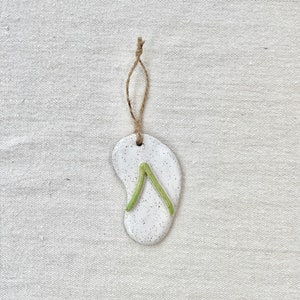 Flip Flop Ornaments white/lime