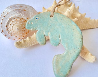 Manatee Ornaments sea animal ceramic mermaid gift