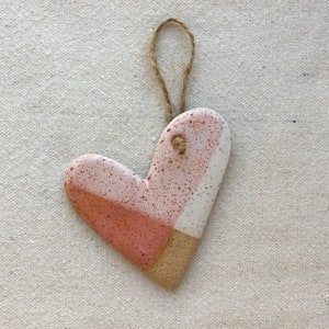 Heart Ornaments Valentine gift love decoration ceramic minimalist wall hanging cottage core