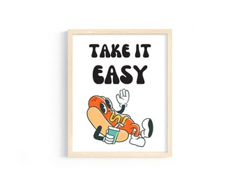 Retro Vintage Digital Print "Take It Easy" - 8x10 Digital Print