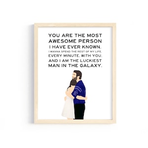 Votos matrimoniales de Andy Dwyer y April Ludgate: "Eres la persona más maravillosa que he conocido". - Parques y Recreación - Impresión digital de 8x10