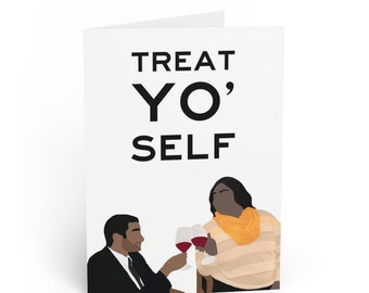 Print-At-Home Greeting Card - Parks and Rec - "Treat yo' self!" Birthday Card